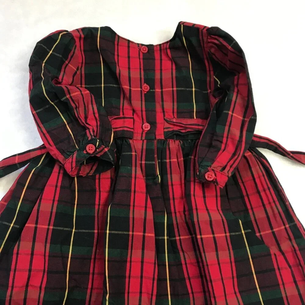 OshKosh B'gosh Plaid Holiday Dress Baby Girls‎ 24 Months Fully Lined Christmas